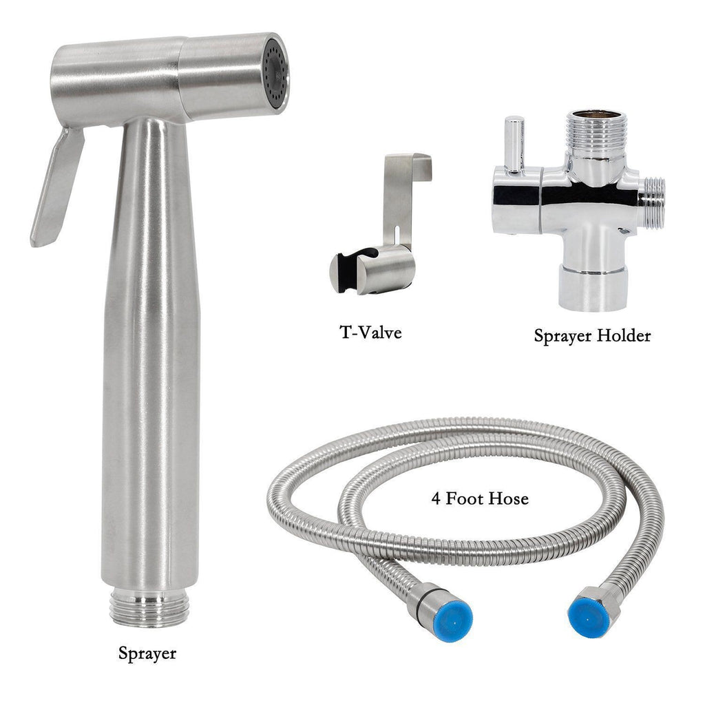 Cross-border Foreign Trade Toilet Companion Toilet Washer Spray Gun Set High-pressure Booster Nozzle Toilet Spray Gun 304 Stainless Steel