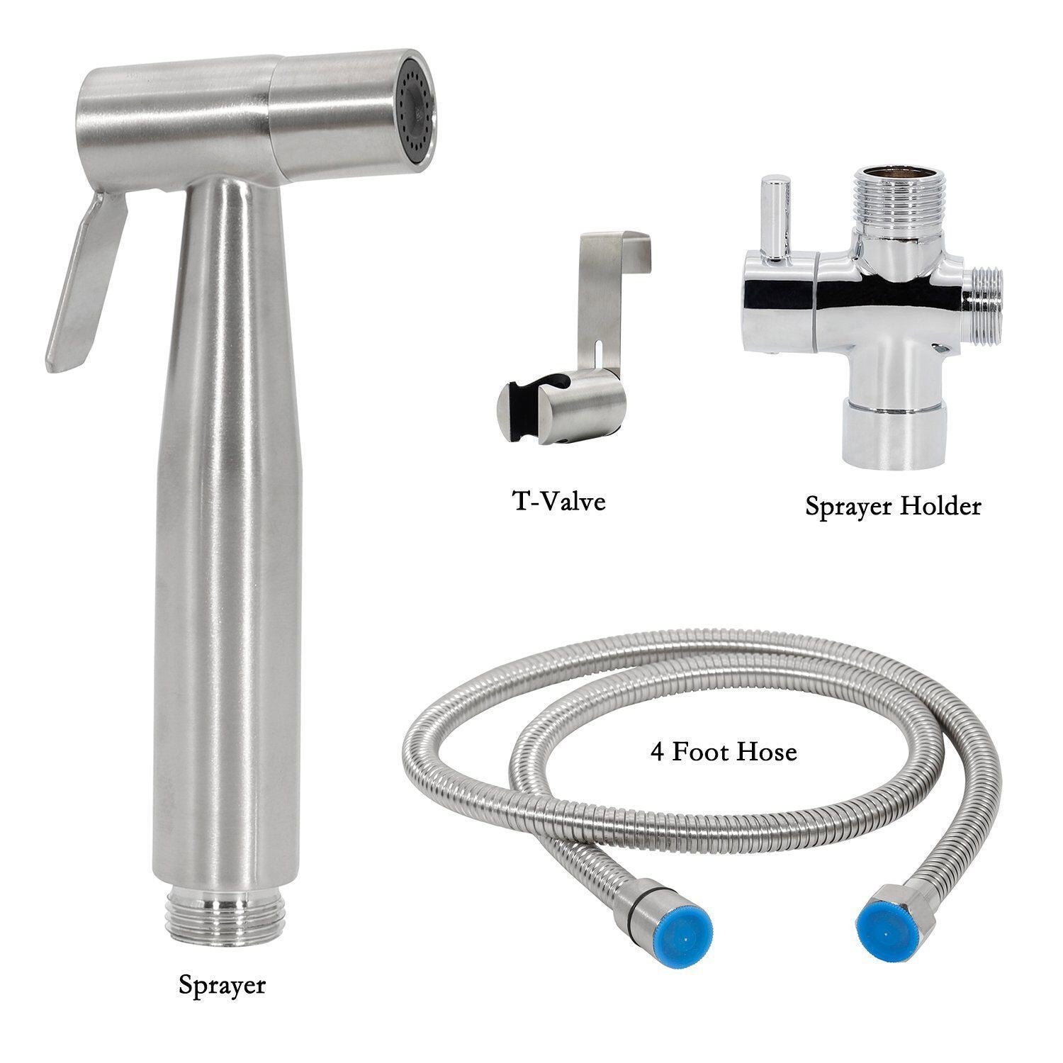 Cross-border Foreign Trade Toilet Companion Toilet Washer Spray Gun Set High-pressure Booster Nozzle Toilet Spray Gun 304 Stainless Steel