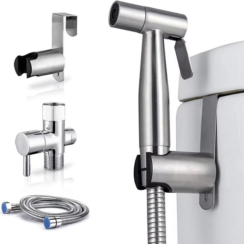 Cross-border Stainless Steel Toilet Companion Spray Gun Suit Toilet Washer Faucet Booster Nozzle Toilet Spray Gun Shower