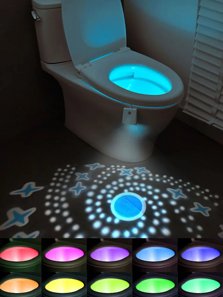 Toilet Night Light with Star Projector and Motion Sensor (16 Colors)