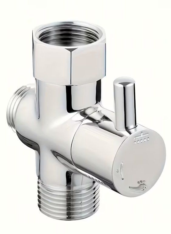 Silver-chrome 20mm Australian standard 2-way water valve